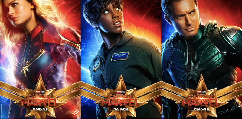 Illustration for article titled New Captain Marvel Posters Feature the MCU's Hero Pet and Some Faces From the Uncanny Valley